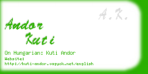 andor kuti business card